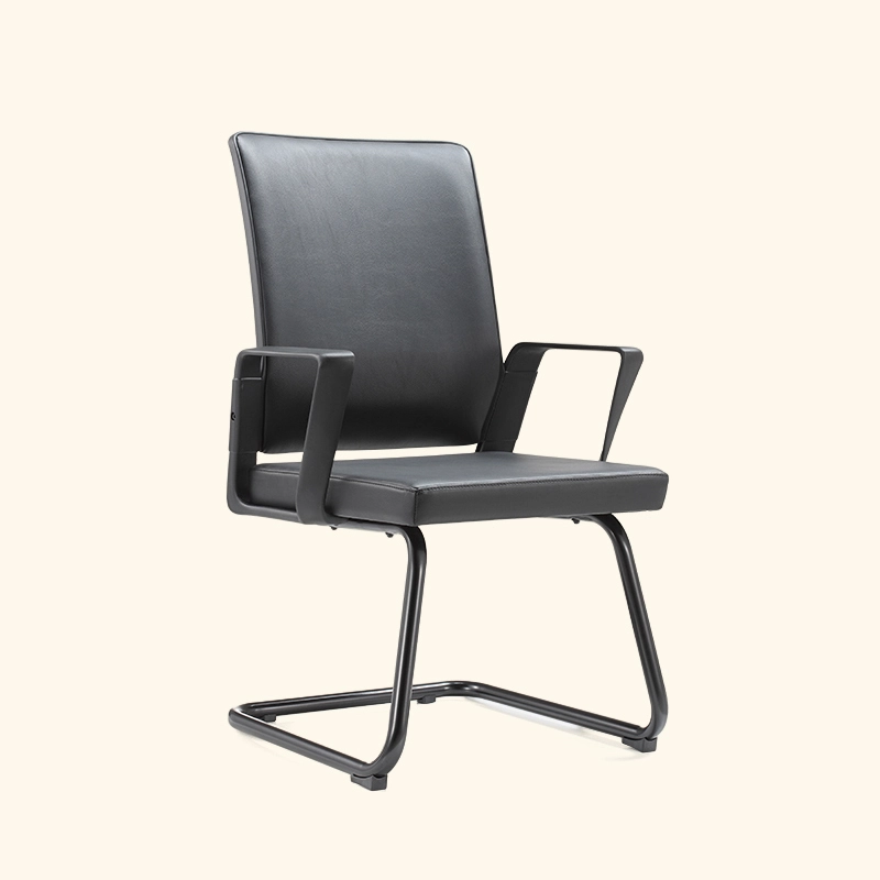 Sedia da riunione sedentaria in pelle confortevole serie 612 1