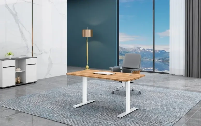 Ob-Section Dual-Motor Electric Qhov siab Adjustable Desk Chaw tsim tshuaj paus